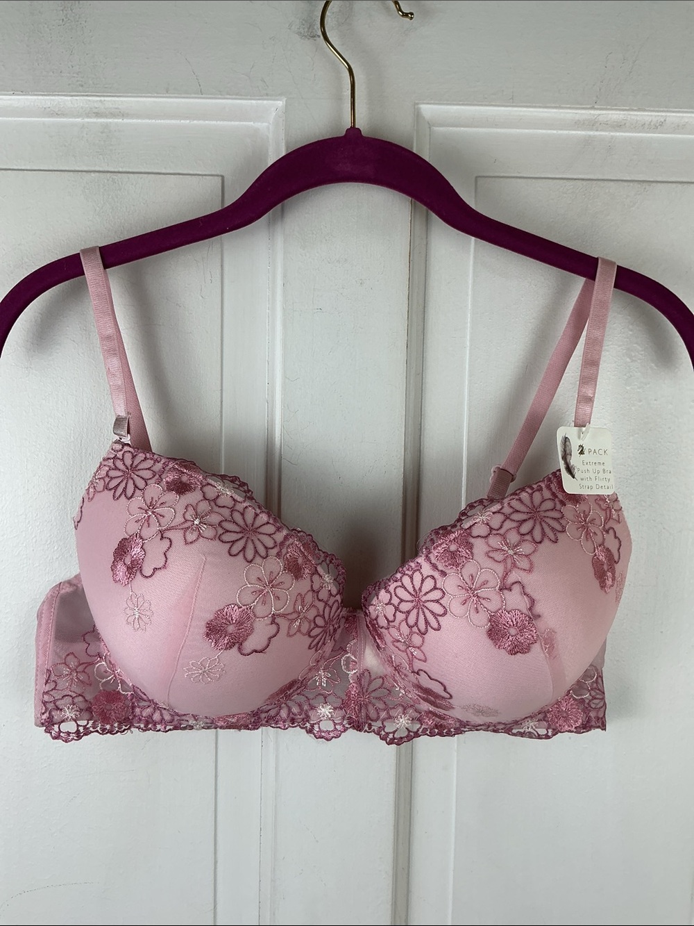 Jessica Simpson Push-up Bra 38C Flirty Pink Floral